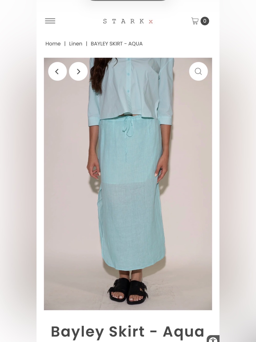 Linen Maxi Skirt - Aqua
